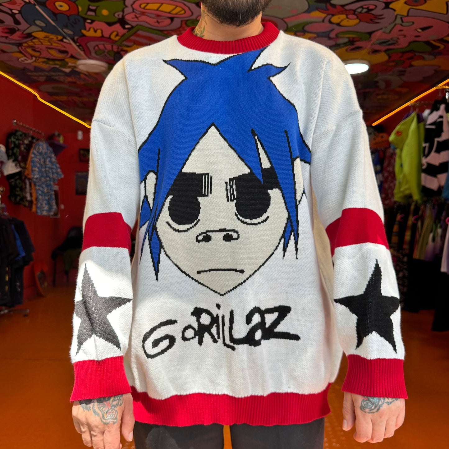 SACO TEJIDO 2D - GORILLAZ (Unidades limitadas)