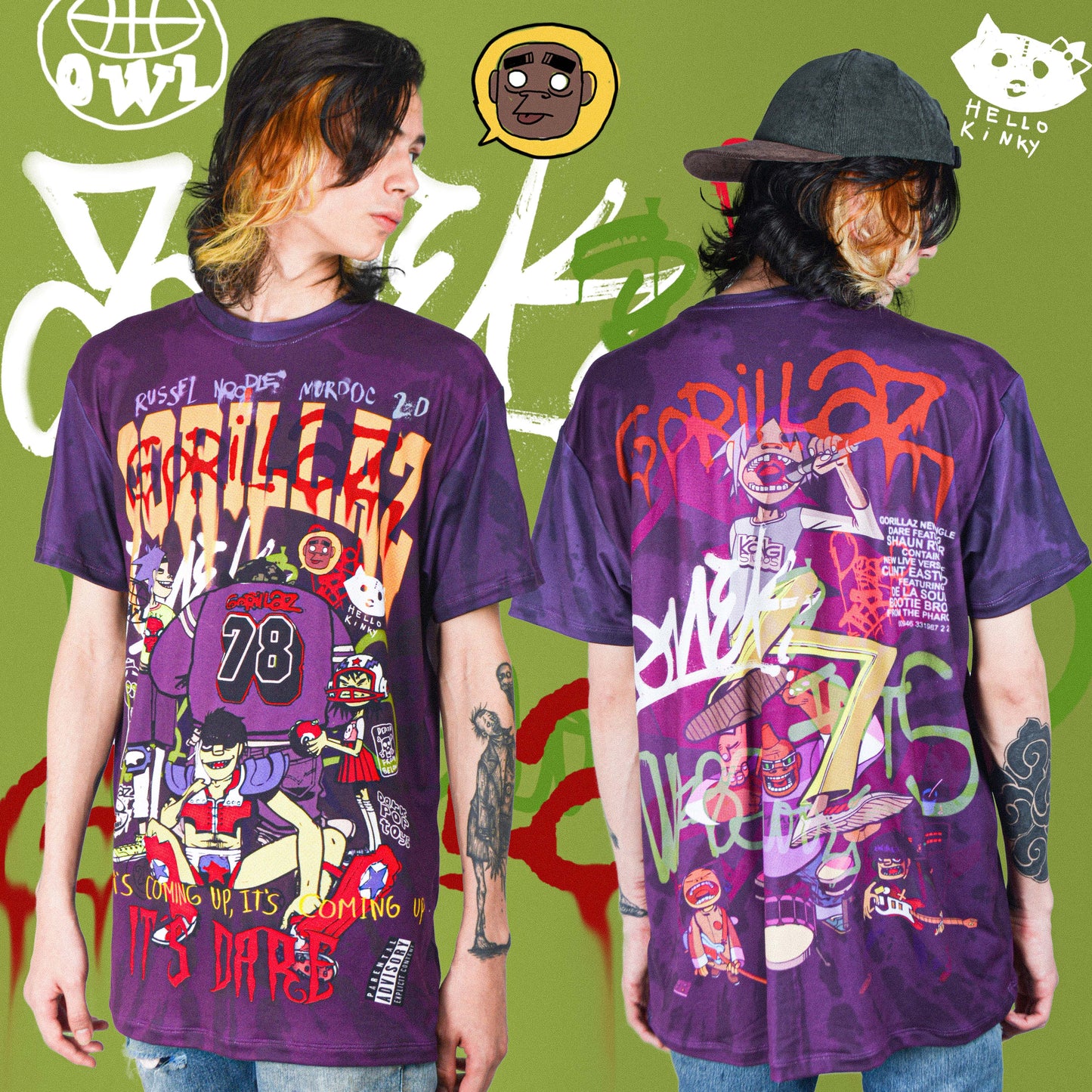 CAMISETA SUBLIM GORILLAZ - DARE