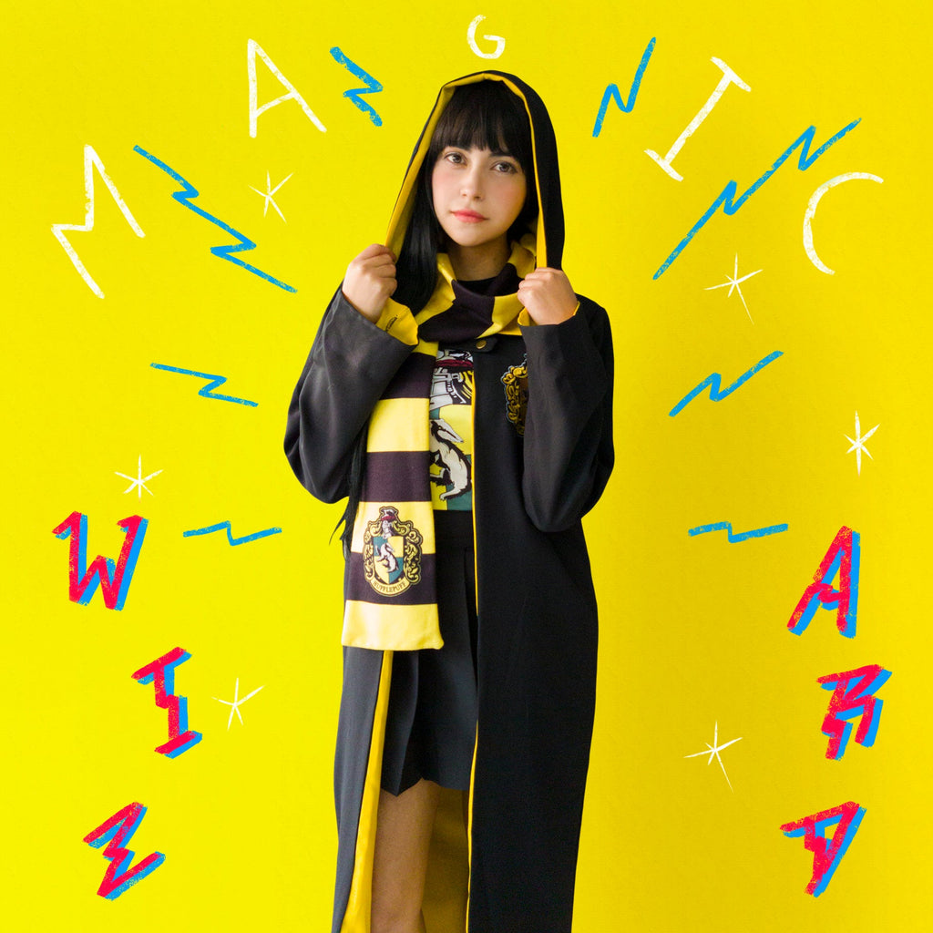Uniforme completo Hufflepuff (Capa- camisa- pantalón-corbata - totebag)
