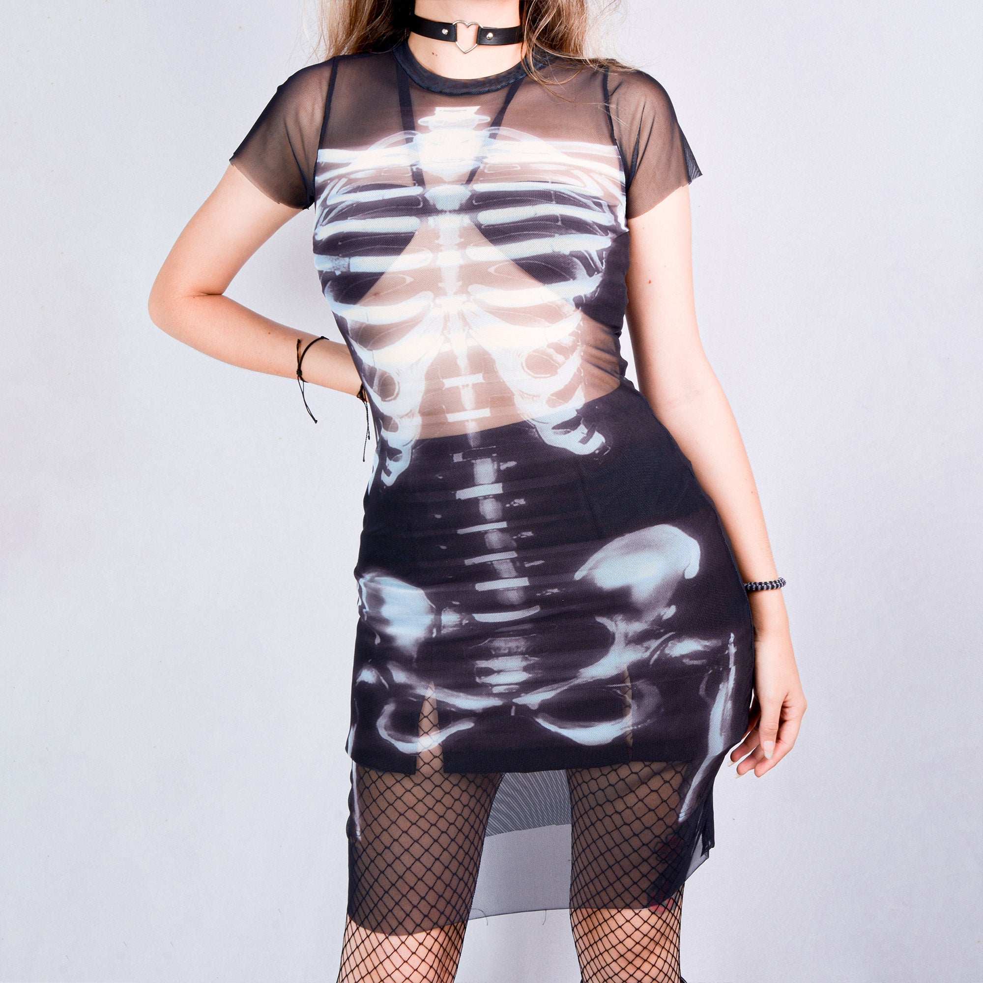VESTIDO MALLA SKELETON