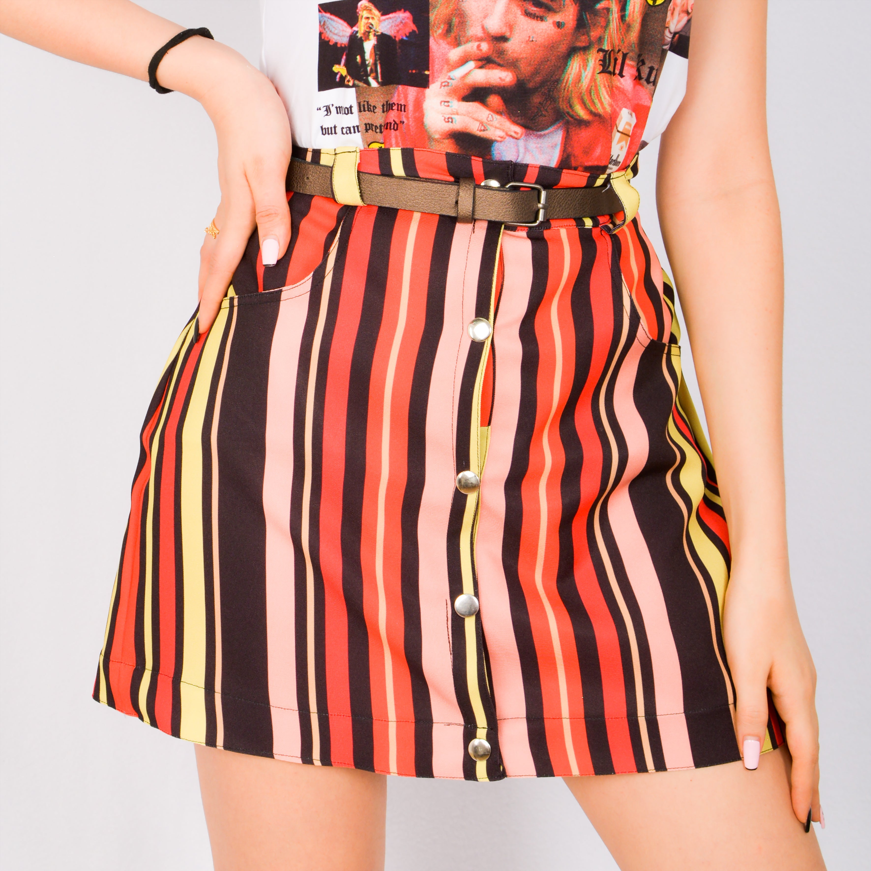 FALDA STRIPES TIERRA  — HAYLEY