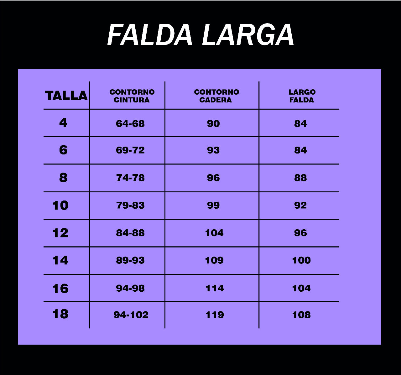 FALDA LARGA NEGRA